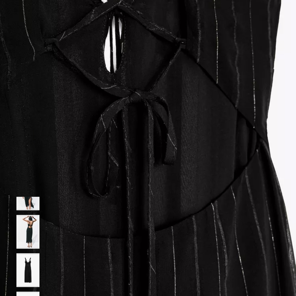 Zara Elegant Black Midi Dress with Slit - Picture 6 of 12